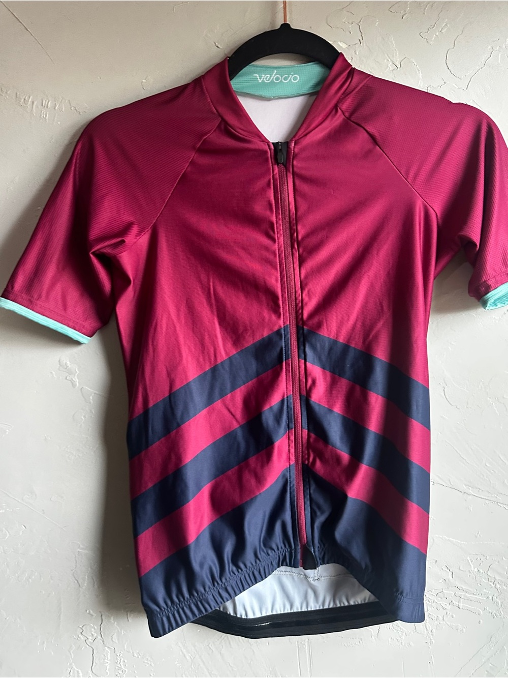 Velocio Cycling Jersey Pink Navy Colorblock Bike Top Gorpcore Athleisure
Sz S